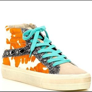 Livin-Large Hightop Cow Print Sneakers